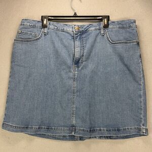 Lee Skort Women's 22M Stretch Denim Med Wash Straight Shorts Classic Summer